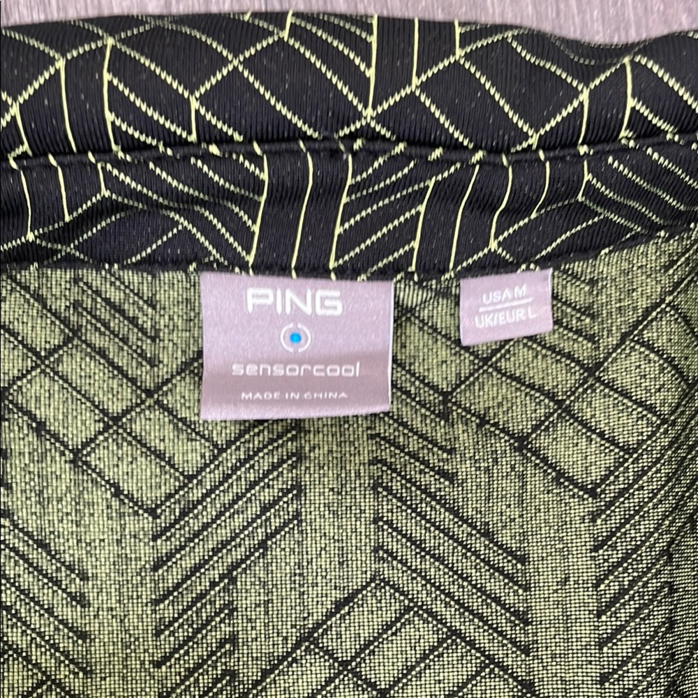 Geometric Pattern Golf polo - Green - Picture 2 of 4